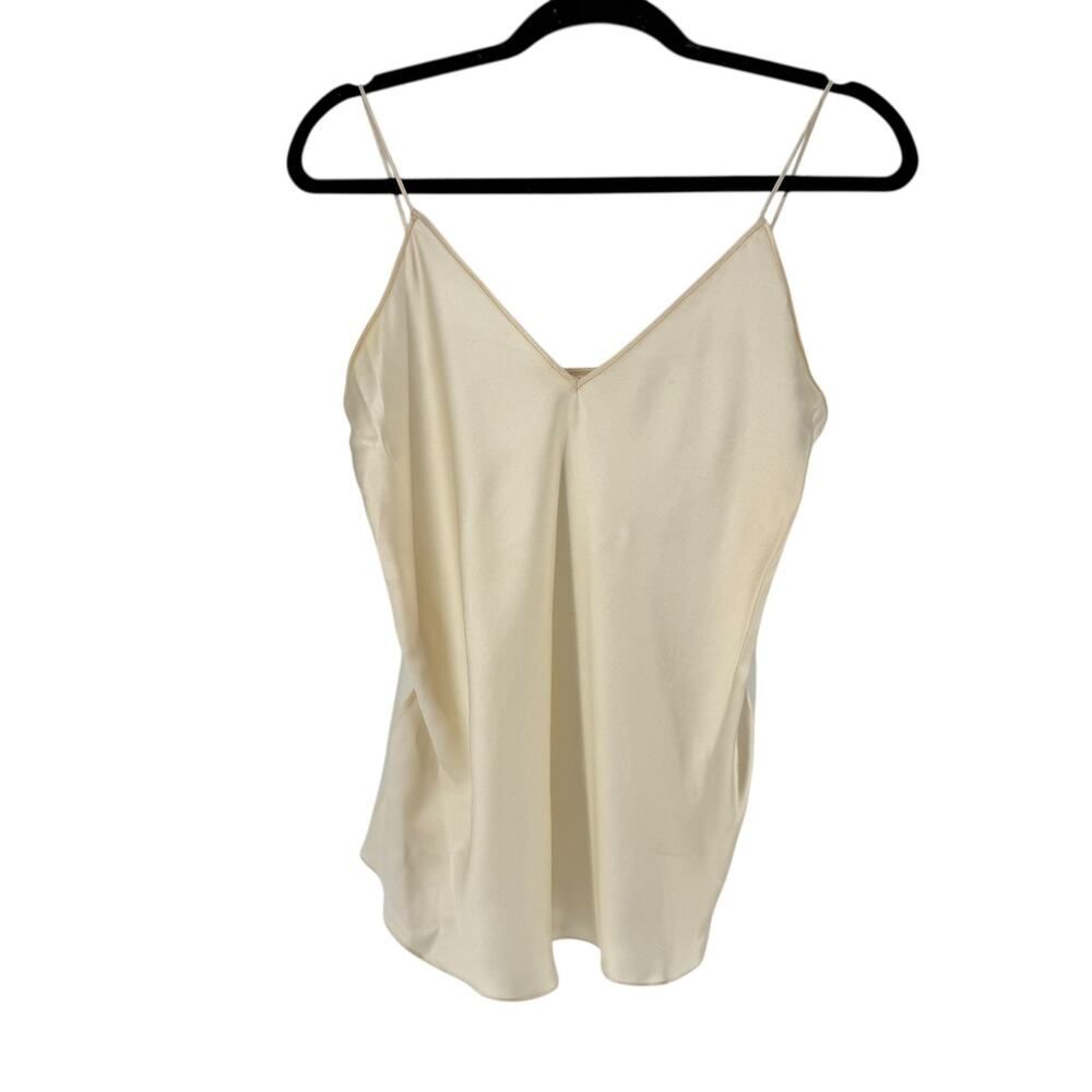 Peggy Jennings Vintage Tank Top Camisole Champagne Ivory Size 8 Mesh Back Silky